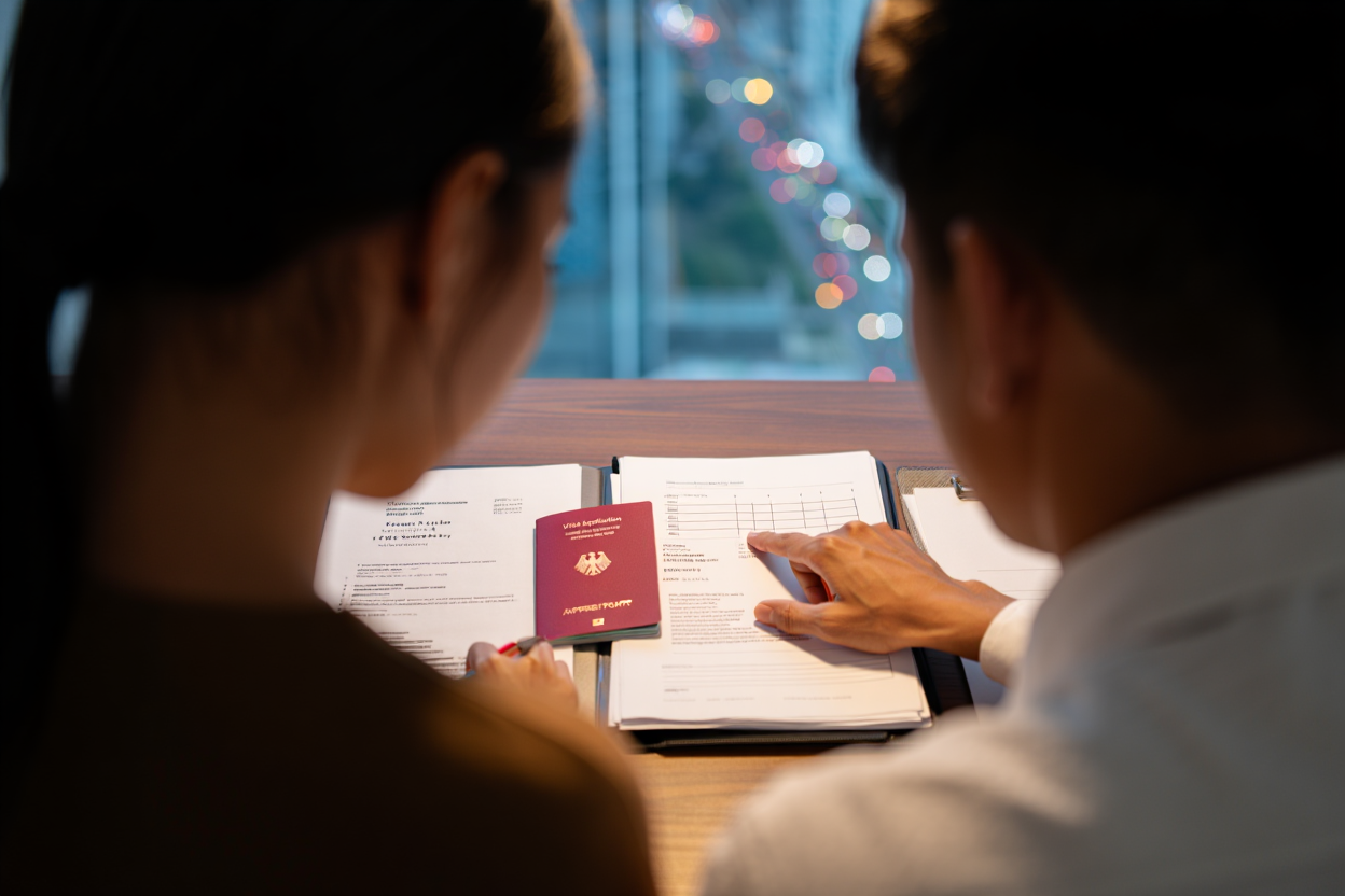 Perfekte Vorbereitung für den Termin bei der Deutschen Botschaft Manila – Dokumenten-Management und Strategieberatung durch P2G-Visa für eine erfolgreiche Visumserteilung.